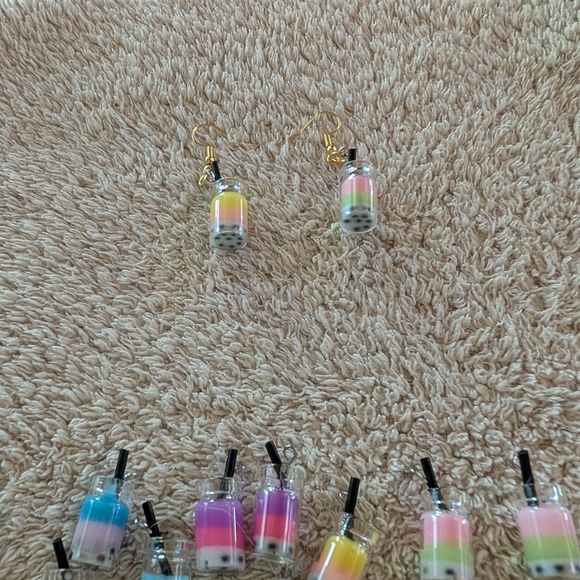 Summer Slushy Earrings with Gold Accents - Picture 3 of 4